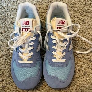 New Balance Light Blue and White Sneakers